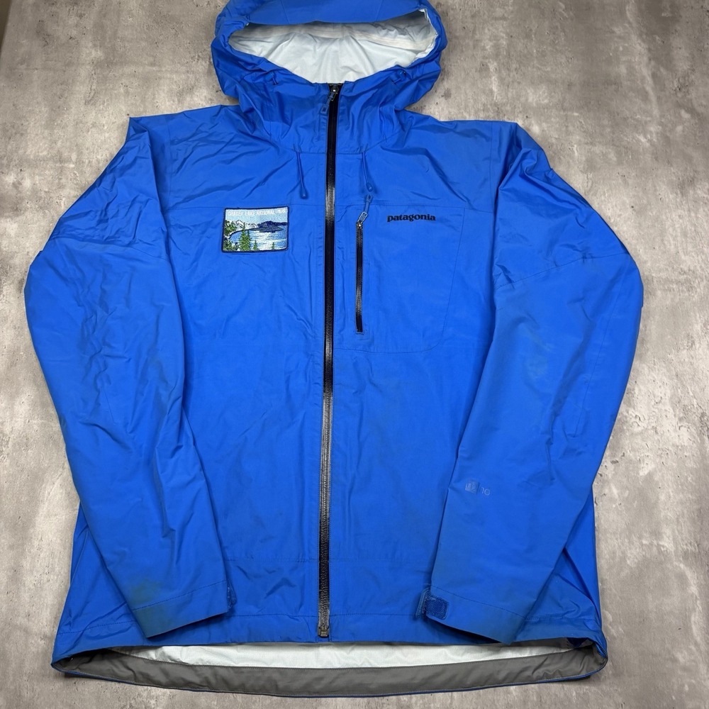 Patagonia Torrent Shell Jacket H2No Waterproof Rain Jacket Full Zip Blue Men's L